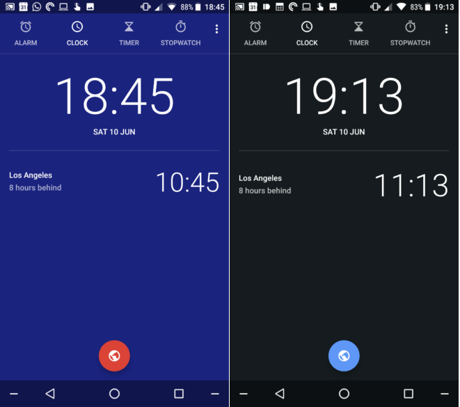 Ứng dụng đồng hồ trên Android O được thay đổi giao diện đẹp hơn Ứng dụng đồng hồ trên Android O được thay đổi giao diện đẹp hơn