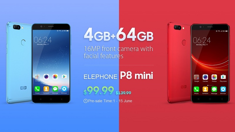 Video đóng hộp smartphone camera kép giá rẻ Elephone P8 Mini