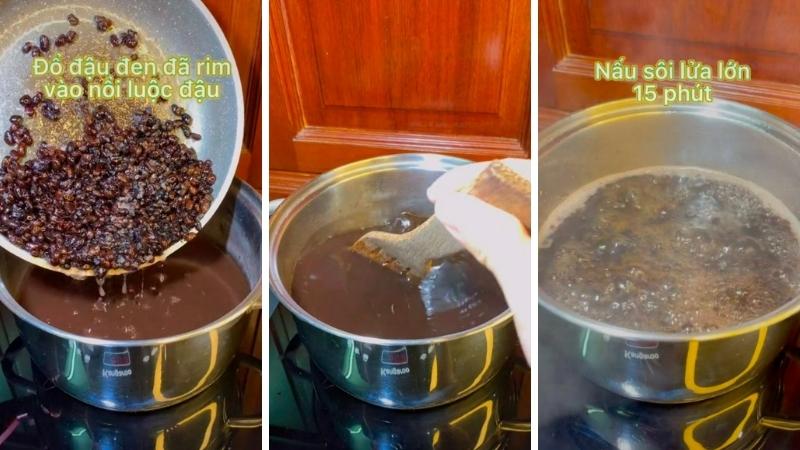 Nấu chè đậu đen nước cốt dừa