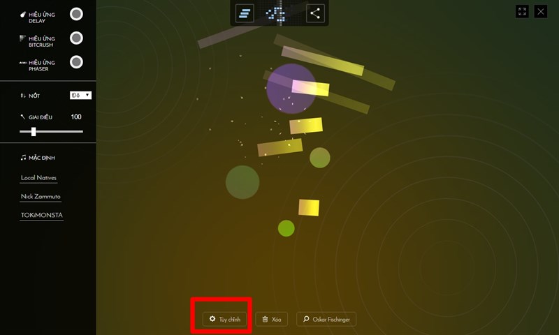 Ngoài ra, bạn còn có thể tùy chỉnh hiệu ứng, nốt nhạc và giai điệu