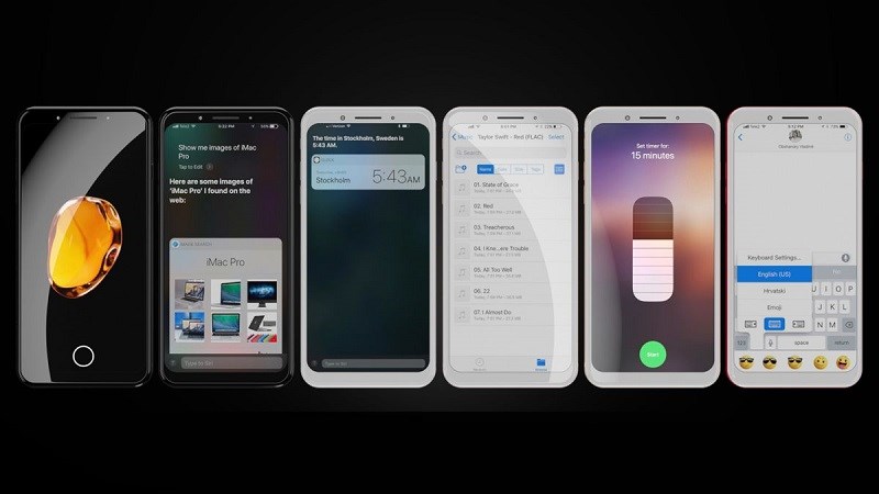 Concept: iPhone 8 X với màn hình 5.8 inch 18:9, camera kép 16 MP, nhiều màu sắc hấp dẫn