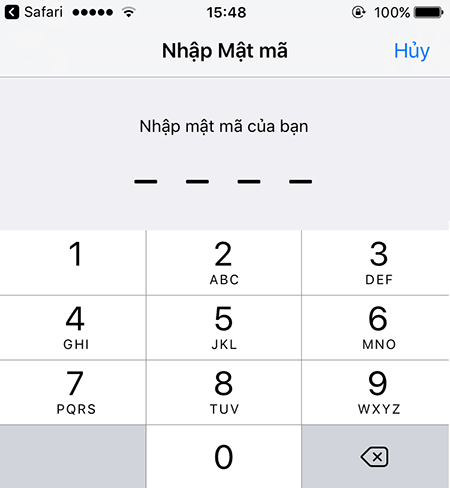 Nhập mật mã iPhone của bạn.