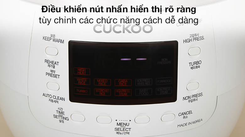 Dễ dàng điều khiển và màn hình hiển thị LED dễ theo dõi