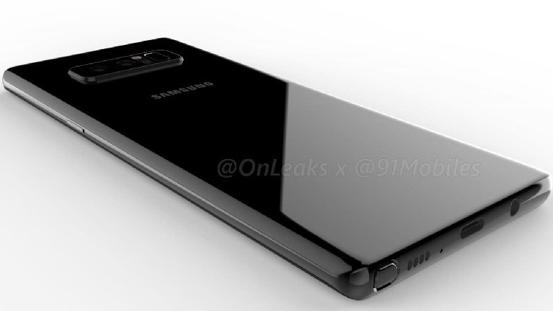 Galaxy Note 8 tiếp tục xuất hiện sắc nét với camera kép, màn hình vô cực, vân tay mặt sau