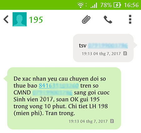 Tiếp tục soạn OK gửi 195