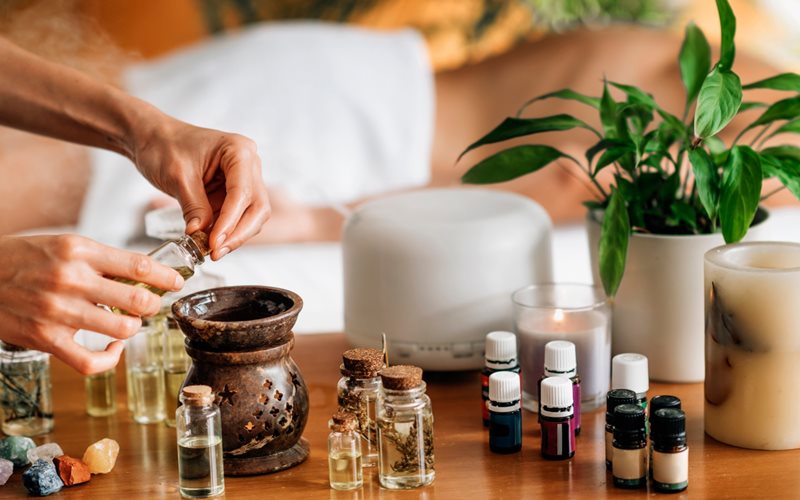 Aromatherapy oils providing relaxation and stress relief