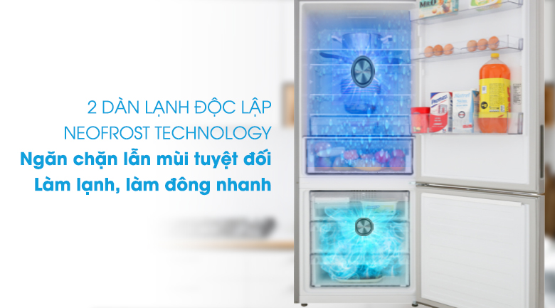 Làm lạnh kép NeoFrost với 2 dàn lạnh độc lập