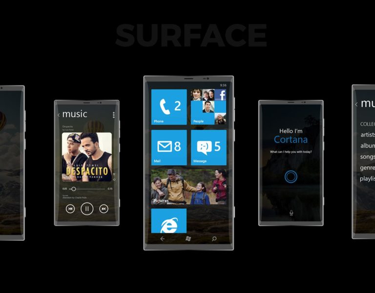 Concept: Surface Phone với vân tay siêu âm, màn hình cong cực hấp dẫn