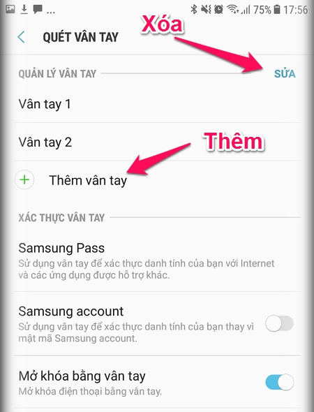 Cách cài đặt vân tay trên Samsung J7 Pro để khóa máy, ứng dụng...