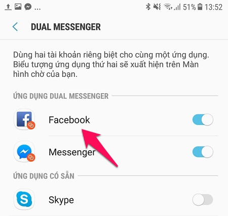 Dual Messenger trên Samsung J7 Pro, dùng cùng lúc 2 tài khoản mạng xã hội