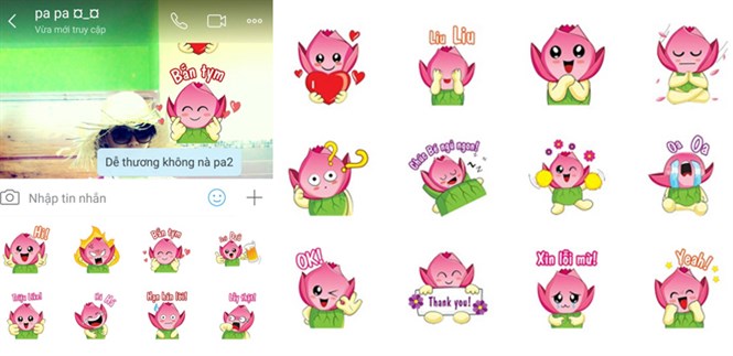 Lần đầu tiên, biểu tượng "Bé Sen" của Đồng Tháp xuất hiện trên sticker của Zalo