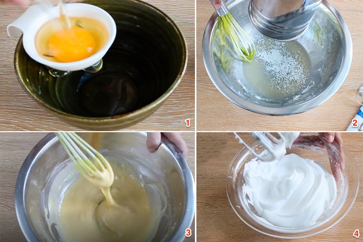 Bước 2 Đánh bông lòng trắng trứng Bánh bông lan Đài Loan