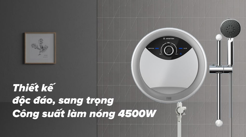 Máy nước nóng Ariston của nước nào? Có tốt không? > Ariston trang bị cho máy nước nóng một vẻ ngoài nhỏ gọn