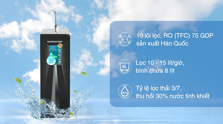 Máy lọc nước Sunhouse có giá cả phù hợp với hầu hết người dùng