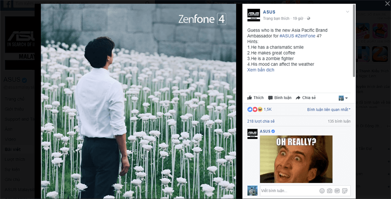 Fanpage Asus Malaysia đã nhá hàng đại sứ thương hiệu cho dòng ZenFone 4 sắp ra mắt của hãng Fanpage Asus Malaysia đã nhá hàng đại sứ thương hiệu cho dòng ZenFone 4 sắp ra mắt của hãng