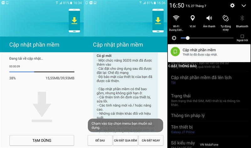 Galaxy J7 Prime nhận được bản cập nhật mới