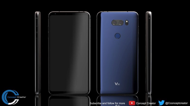 Concept: LG V30 với thiết kế nhôm kính sang trọng, camera kép độc đáo cùng màn hình tỷ lệ 18:9