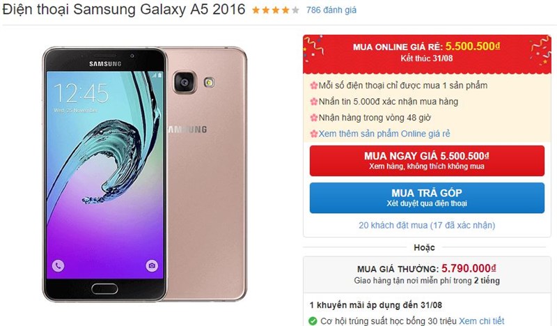 Galaxy A5 2016 thiết kế sang trọng, pin trâu, cấu hình tốt tiếp tục giảm giá Galaxy A5 2016 thiết kế sang trọng, pin trâu, cấu hình tốt tiếp tục giảm giá