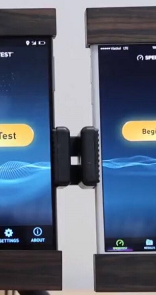 Bphone 2 có viền mỏng hơn khi đứng cạnh iPhone 