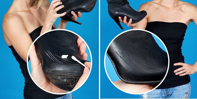 Dùng kem dưỡng ẩm để làm mờ vết xước trên giày da