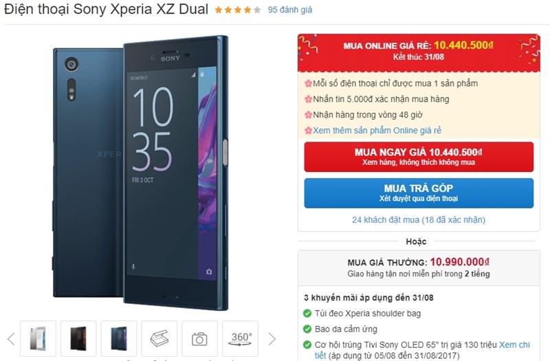 Xperia XZ Dual thiết kế chất, camera 23 MP đang giảm giá ngon Xperia XZ Dual thiết kế chất, camera 23 MP đang giảm giá ngon
