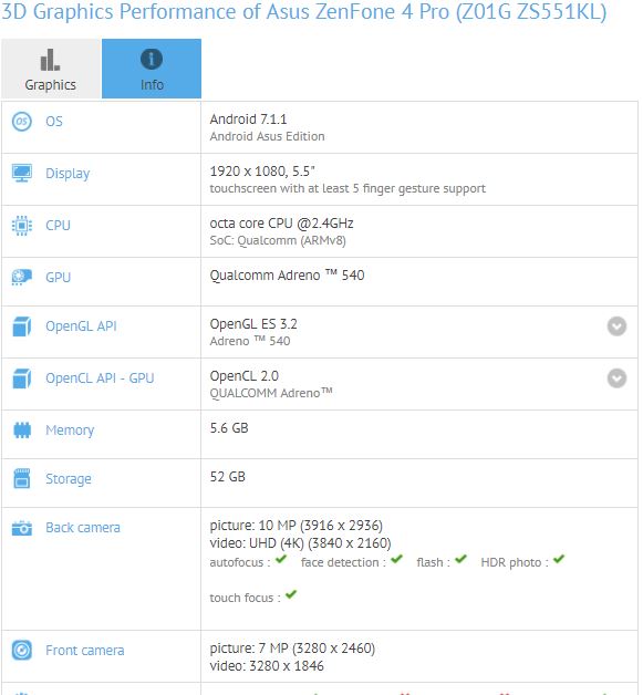 ZenFone 4 Pro lộ cấu hình cực mạnh trên GFXBench: Chip Snapdragon 835, RAM 6GB ZenFone 4 Pro lộ cấu hình cực mạnh trên GFXBench: Chip Snapdragon 835, RAM 6GB
