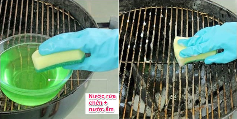 Dùng nước rửa chén Dùng nước rửa chén