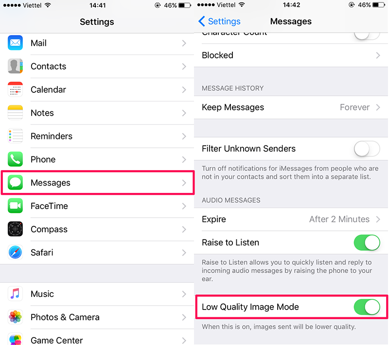 Tiết kiệm dung lượng 3G khi nhắn tin trên iMess Tiết kiệm dung lượng 3G khi nhắn tin trên iMess