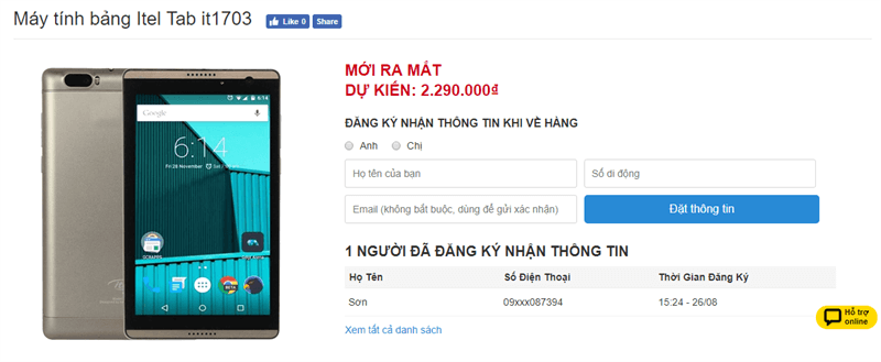 Itel Tab it1703