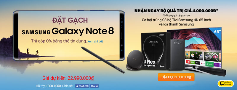 Đặt gạch Note 8