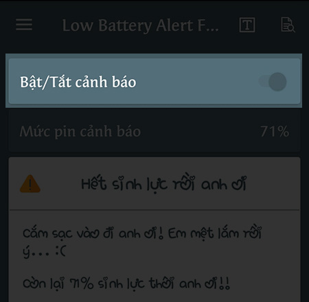 Mẹo tùy chỉnh thông báo pin yếu theo ý muốn cực hay dành cho Android
