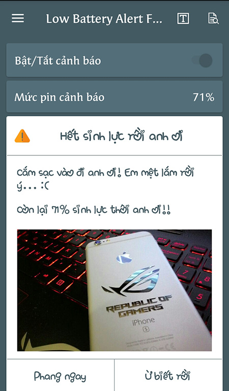 Mẹo tùy chỉnh thông báo pin yếu theo ý muốn cực hay dành cho Android