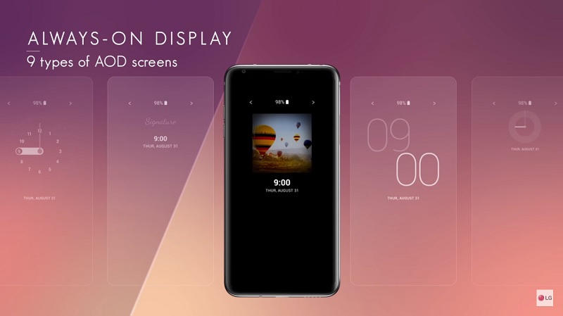 Tính năng AOD trên LG V30