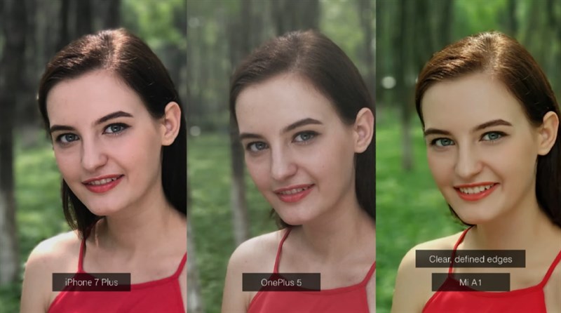 Mi A1 đọ khả năng xóa phông với iPhone 7 Plus và OnePlus 5