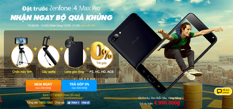 Đặt trước ZenFone 4 Max Pro nhận ngay bộ quà khủng tại Thế Giới Di Động Đặt trước ZenFone 4 Max Pro nhận ngay bộ quà khủng tại Thế Giới Di Động