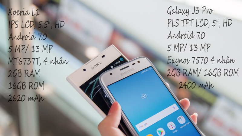 Xperia L1 vs Galaxy J3 Pro