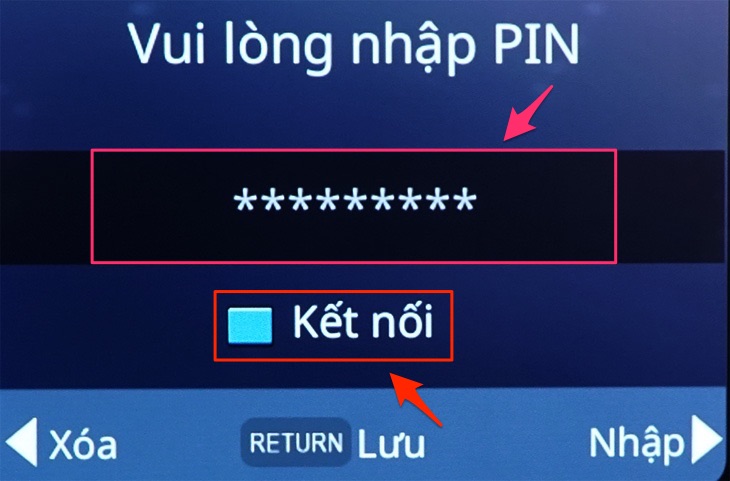 Nhập Mật khẩu và chọn Kết nối