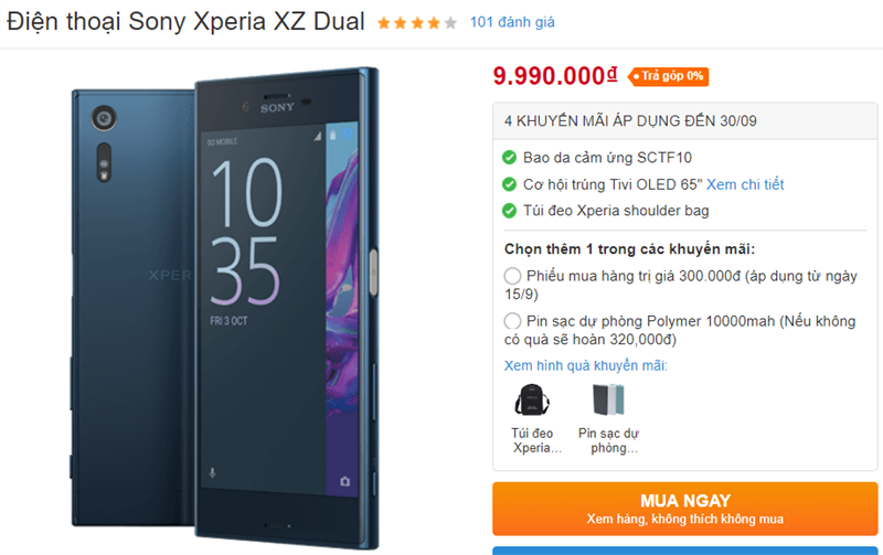 Xperia XZ Dual chống nước, ROM 64GB, camera đỉnh cao chính thức giảm giá hấp dẫn Xperia XZ Dual chống nước, ROM 64GB, camera đỉnh cao chính thức giảm giá hấp dẫn