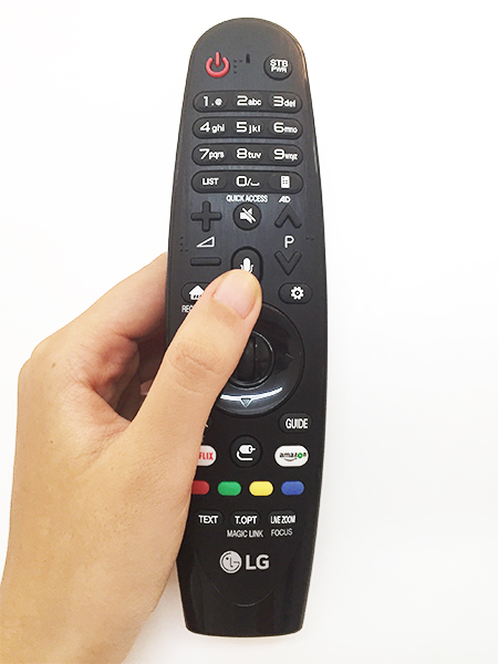 Cách sử dụng điều khiển thông minh Magic Remote của Smart tivi LG 2017 > Nút Tìm kiếm bằng giọng nói