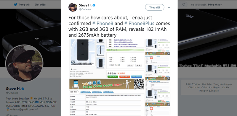 Dung lượng pin trên iPhone 8 và 8 Plus Dung lượng pin trên iPhone 8 và 8 Plus