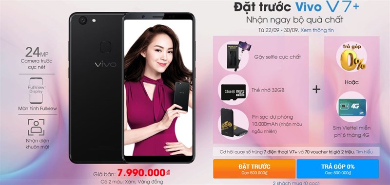 Đặt mua Vivo V7 Plus