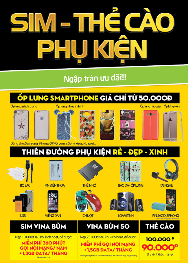 Ngập tràn ưu đãi sim - thẻ cào, phụ kiện