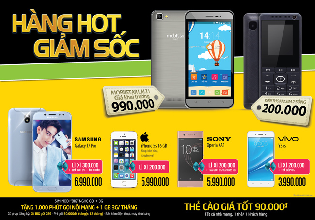 Điện thoại hàng HOT giảm sốc