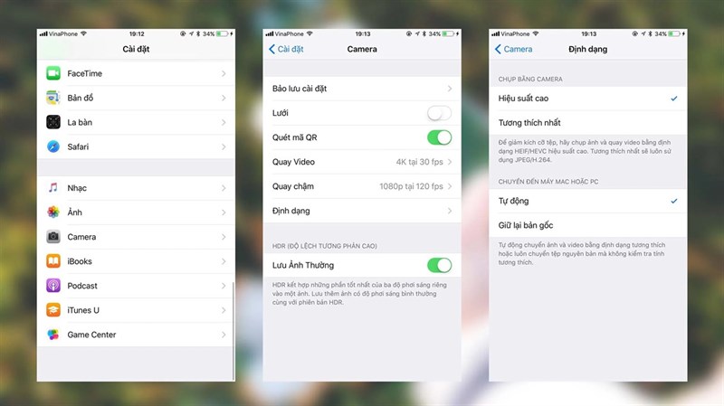 Định dạng ảnh iOS 11