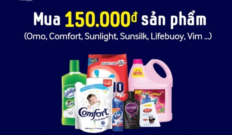 Mua 150.000đ sản phẩm Unilever được mua 10 trứng gà giá 1.000đ