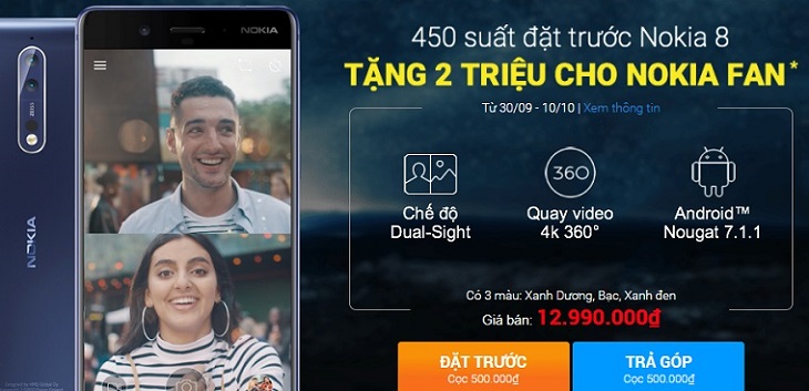 Nokia 8 ra mắt: camera kép, màn hình 2K, Snap 835 mạnh hàng đầu