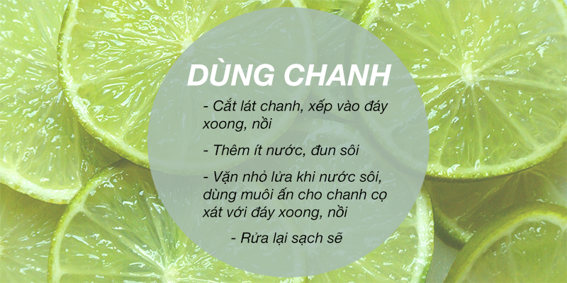 Dùng chanh làm sạch xoong, nồi Dùng chanh làm sạch xoong, nồi