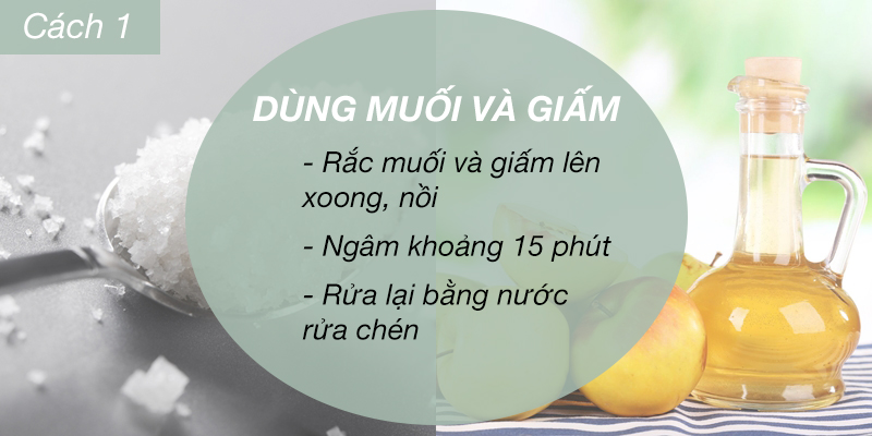 Dùng muối và giấm Làm sạch ngay xoong, nồi bị cháy với những “tuyệt chiêu” đơn giản!