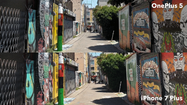 Camera OnePlus 5 và iPhone 7 Plus