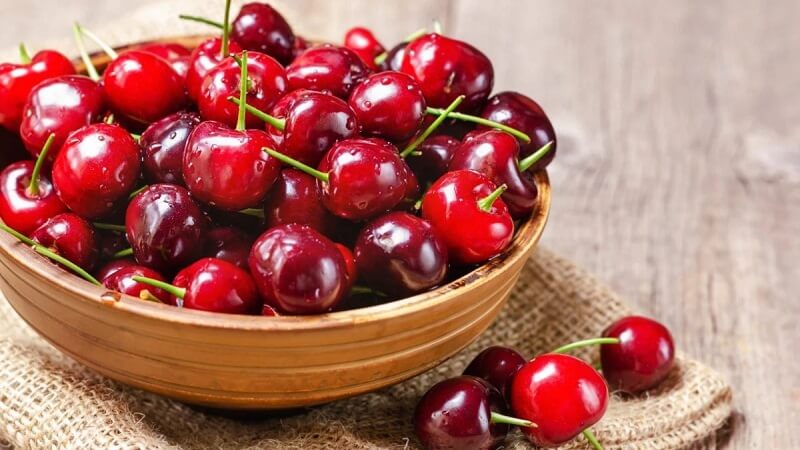 Cherry hay còn gọi quả anh đào có lượng đường huyết thấp là 22